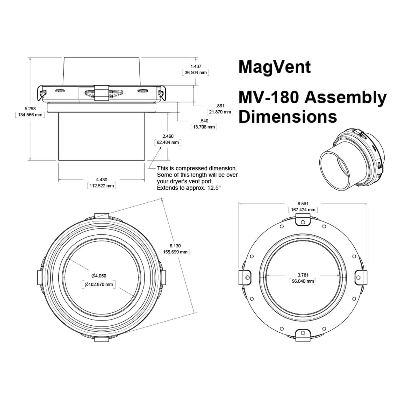 -180 Magnetic Dryer Vent Coupling