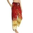 thumbnail image 2 of Daiia Red Gold Glitter Women's Sleep Pant with Pockets and Drawstring,Pajama Pants-Large, 2 of 9