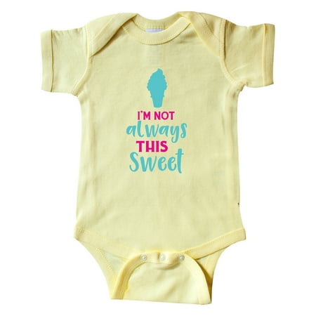 

Inktastic I m Not Always This Sweet Ice Cream - Blue Pink Gift Baby Boy or Baby Girl Bodysuit