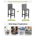 thumbnail image 3 of Black and White Checkered Bar Stool Covers Set of 2, Modern Irregular Geometric Stretch Washable Bar Chair Covers with Backs, Removable Pub Counter Height Chair Cover for Kitchen Dining Room Cafe, 3 of 7