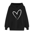 thumbnail image 2 of Awdenio Sweatshirts for Women Loose Fit Long Sleeve Love Print Drawstring Hooded with Pocket Valentine's Day ,Size M, 2 of 5