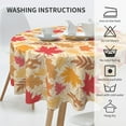 thumbnail image 4 of Fall Maple Leaf Round Tablecloth 60 Inch Orange Autumn Tablecloths Watercolor Leaves Table Clothes Thanksgiving Reusable Circle Table Cover for Picnic Party Dining Room Home Indoor Outdoor Decor, 4 of 6