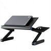 INTBUYING Adjustable Aluminum Laptop Desk Portable Stand Vented Table Vented Lap Workstation Desk Black