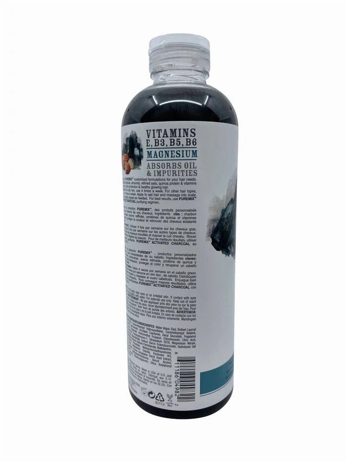 RUSK Puremix Activated Charcoal Purifying Shampoo 35 oz, 1L Large Bottle-3 Pack