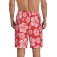 thumbnail image 5 of Cauagu Red Hibiscus Flower Print Pajama Bottoms for Men Sleep Pajama Shorts Elastic Waistband Sleep Pajama Short Men's PJ Shorts -4X-Large, 5 of 6