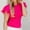 Hot Pink, variant on T Shirts for Women Knitted Tops Short Sleeves Womens Tulle Ruffle Sleeve Tops