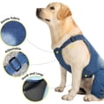 thumbnail image 2 of HQREA Overalls for Large Dogs Blue Vintage Washed Dog Jeans Jumpsuit Denim Shirts & Pant Sets Onesie, 2 of 6