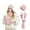 Pink, variant on Glisme Hat Gloves Scarf Set 3 Piece Women Winter Warm Thick Warm Ear Protecting Beanie Knit Hat Touchscreen Gloves Velvet Scarf Set For Cold Weather Black