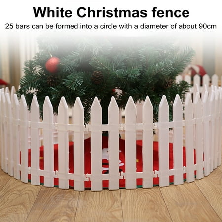 

Tnobhg 5/10/25 Pcs Christmas Fence White Picket Fence for Xmas Tree Easy Assembly Reusable Christmas Fence for Holiday Indoor Decoration