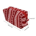 thumbnail image 2 of Unique Bargains 1 Pc Christmas Knitting Patterns Drawstring Makeup Bag for Vacation Red White Wool, 2 of 6