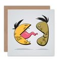 thumbnail image 1 of Strange Characters Cartoon Face Greetings Card Plus Envelope Blank inside, 1 of 3