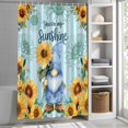 thumbnail image 5 of Blue Dwarfs Shower Curtain, 72" x 72", You Are My Sunshine Sunflower Spring Plant Blue Striped Waterproof Bathroom Curtain Washable Shower Curtain Set with 12 Hooks, 5 of 8