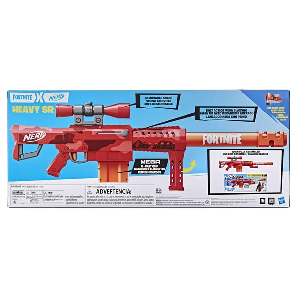 NERF FORTNITE HEAVY SR トイガン NERF Fortnite Heavy SR Blaster Scope, Big Blaster, 6 Mega Darts, 6