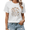 White, variant on Artistic Botanical Wildflower Graphic Tees Womans T-shirt Black/White S-5XL Shirts Daily Casual Tops