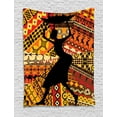 thumbnail image 1 of African Woman Tapestry, Silhouette of a Indigenous Woman Carrying a Basket on Traditional Patterns, Wall Hanging for Bedroom Living Room Dorm Decor, 40W X 60L Inches, Multicolor, by Ambesonne, 1 of 2