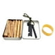 thumbnail image 2 of Kit de 13 piezas para iniciar fuego de supervivencia al aire libre | Varilla de fuego de pedernal y acero con tiras de madera en caja impermeable de acero inoxidable para acampar y emergencias, 2 of 6