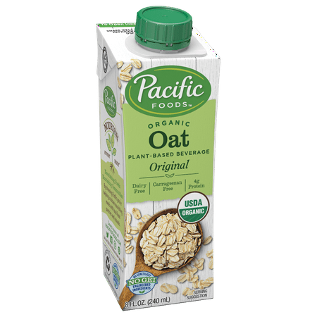 (12 Pack) Pacific Foods Organic Oat Non-Dairy Beverage, Original, 8 oz