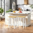 thumbnail image 7 of Bar Stools 25.6" Farmhouse Style Bar Chairs for Dining Room, Kitchen, Counter - Set of 2, White, 7 of 7