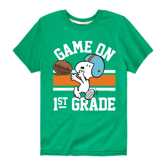 Peanuts - Game On 1st Grade - Toddler And Youth Short Sleeve Graphic T-Shirt