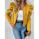 thumbnail image 4 of Chaqueta Corta de Larga para Mujer, con Cremallera, Abrigo, Ropa de Abrigo, Atuendo de Otoño, Chaquetones Amarillo Brillante M, 4 of 9