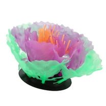 Unique Bargains Aquarium Simulation Coral Aquatic Plant Silicone Fluorescent Coral Glow Ornaments Fish Tank Purple