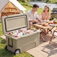 thumbnail image 2 of ELLEGNT 75 Quart Rolling Hard Cooler with 6-Day Ice Retention - Portable Insulated Cooler for Camping, Tailgating, or Beach Khaki, 2 of 10