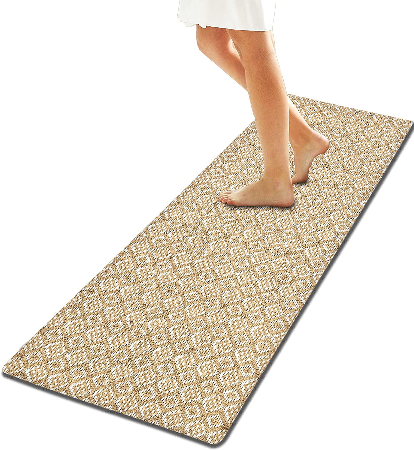 ASPMIZ Modern Kitchen Floor Mat Anti Fatigue Cushioned, Marble Kitchen  Runner Rug Non Slip Washable, Waterproof Comfort Standing Mat PVC Doormat  Gel