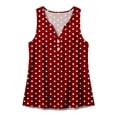 thumbnail image 3 of Dvprdro V Neck Button Front Sleeveless Top for Women Knit Loose Fit Polka Dots Summer Casual Blouse, 3 of 7