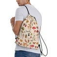 thumbnail image 3 of Bingfone Retro Autum Mushrooms Drawstrings Backpacks Bags For Men Women Gym Drawstrings Bag, 3 of 9