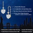 thumbnail image 2 of Gem Stone King 14K Yellow Gold White Moissanite and Lab Grown Diamond Dangle Earrings for Women | 3.73 Cttw | Gemstone Birthstone | Heart Shape 8MM, 2 of 6