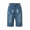 thumbnail image 5 of Yaoyar Mens Jean Shorts Distressed Ripped Denim Shorts Summer Casual Classic Straight Short Jeans, 5 of 9