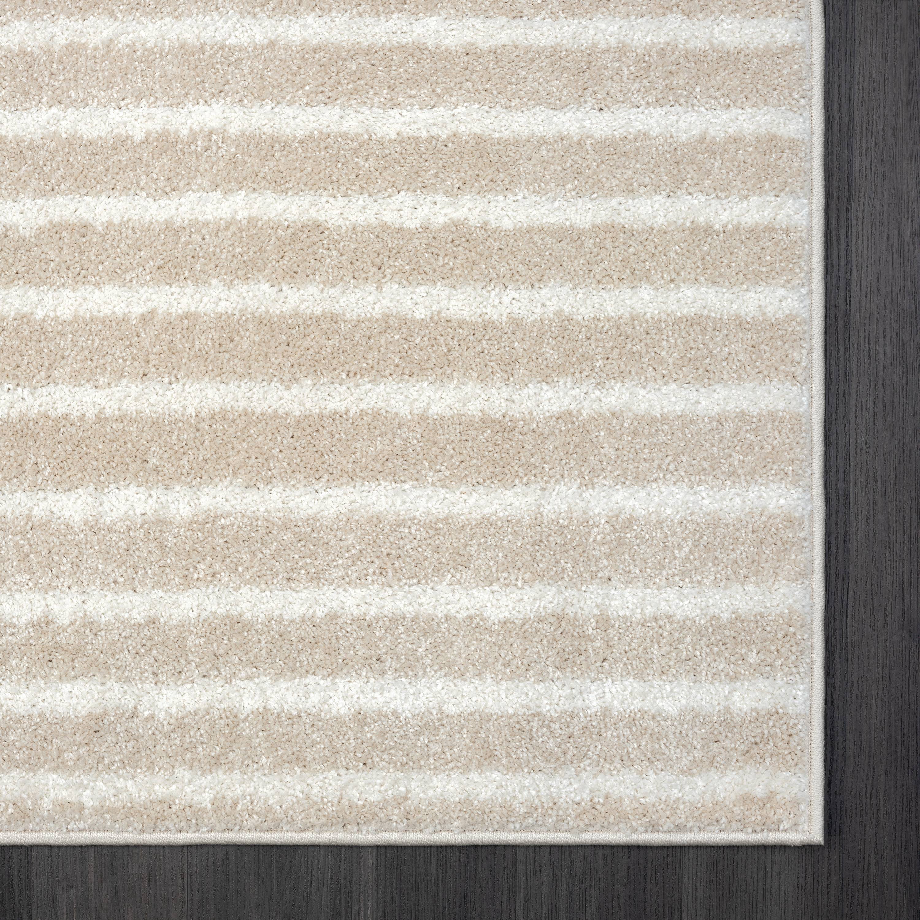 Abani Nuevo Collection Area Rug Mid Century Modern Bedroom Living Room Decor Floor Rug 8 x 10 Cream
