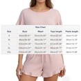 thumbnail image 3 of Women's Pajama Sets Women's Ruffle Sleeve Pajama Set Soft 2-Piece Loungewear Top And Ruffle Hem Shorts Sleepwear Pink S, 3 of 6