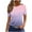 Pink, variant on Erwazi T Shirts for Women Short Sleeve Crew Neck Summer Tops Gradient Printed Tees