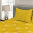 thumbnail image 2 of Ambesonne Yellow Quilted Coverlet 3 Pcs, Lines and Swirling Motifs, King Size, Yellow, 2 of 4