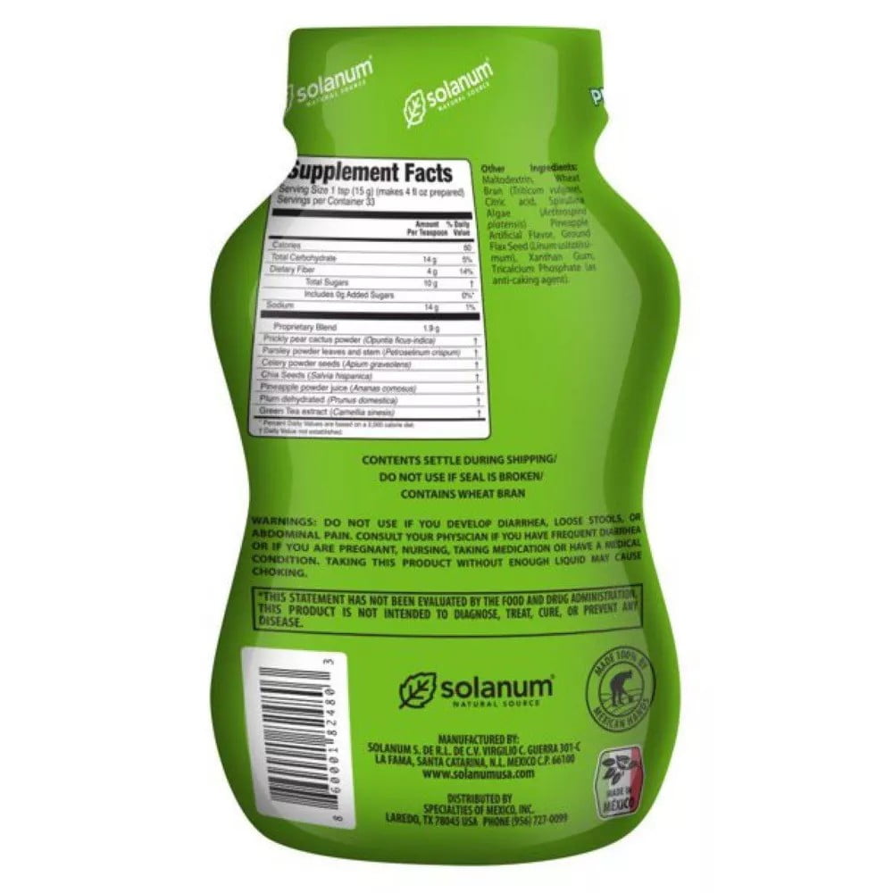 Solanum Jugo Verde Supplement Greens Powder Mix for Digestive Health, with Fiber, 17.63 oz