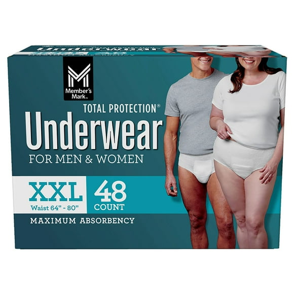 Member's Mark Total Protection Incontinence Underwear for Men and Women, Size - XXL, 48 ct.