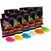 Chameleon Colors UV Color Powder - 12 Individual Packs with 6 Colors-UV Pigment Powder for School Events, Blacklight Dances, and Blacklight Photography-Glow Powder Pigment for Resin