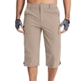 thumbnail image 2 of ZOYOEN Mens Capris Pockets with Pockets- Stretch Comfort Waist Casual Relaxed Fit Cargo Shorts Coffee Size 34, 2 of 7
