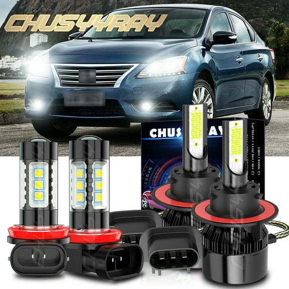 For Ford Mustang 2005-2012 - 9008 H13 LED Headlight High/Low Fog Light Bulbs