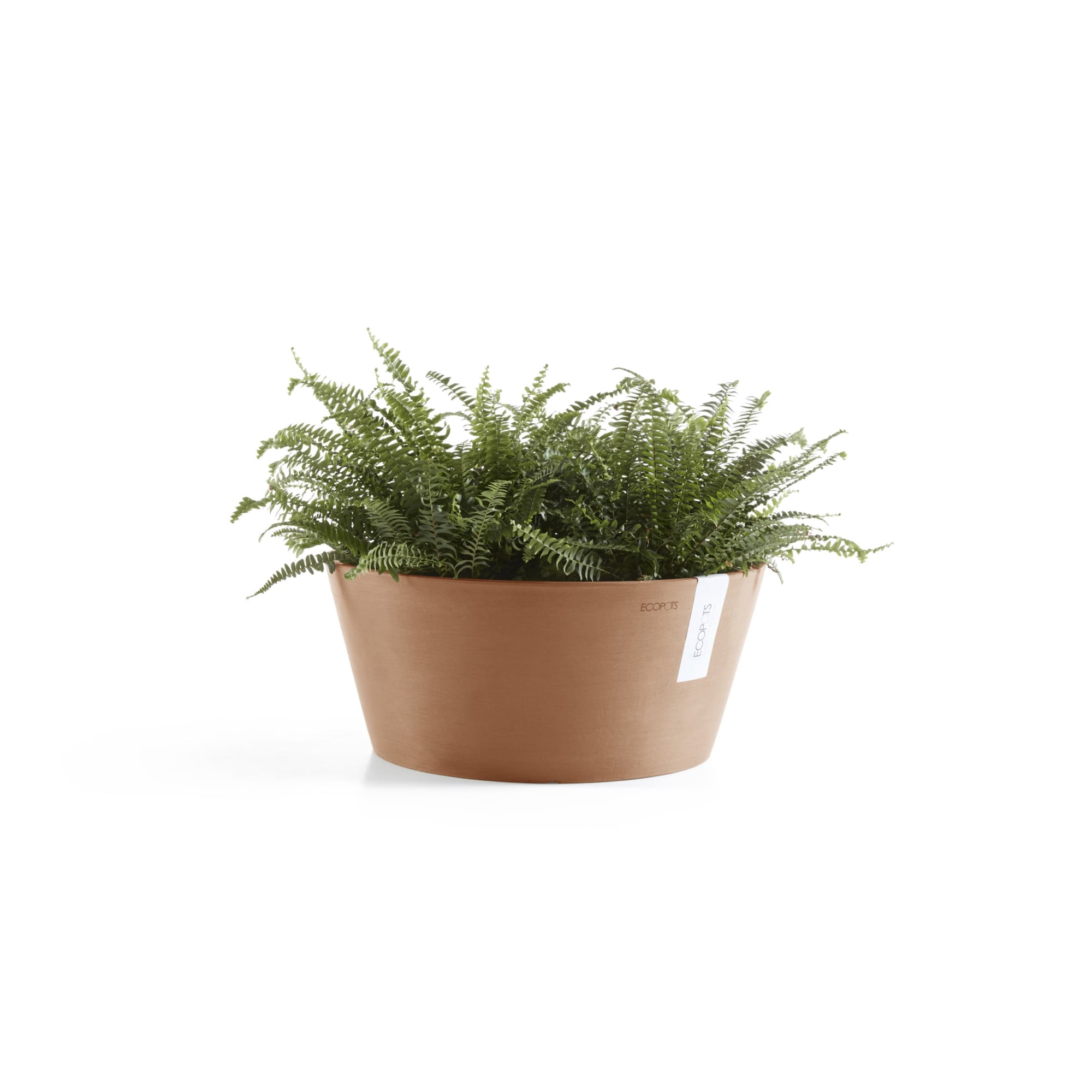 Ecopots 11.8" x 11.8" x 5.9" Round Terracotta Plastic Flower Pot with Drainage Holes