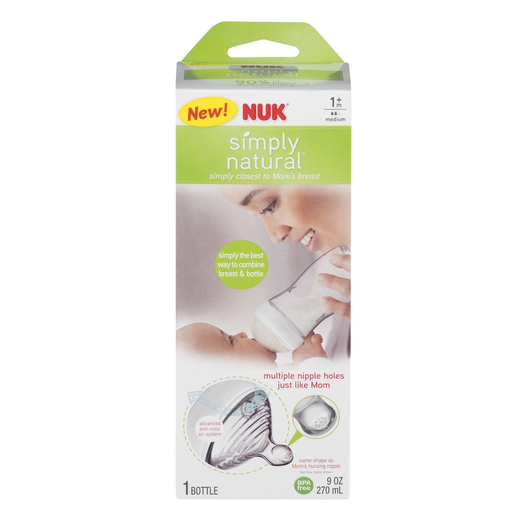 NUK Simply Natural Bottle 9oz 1ct Walmart