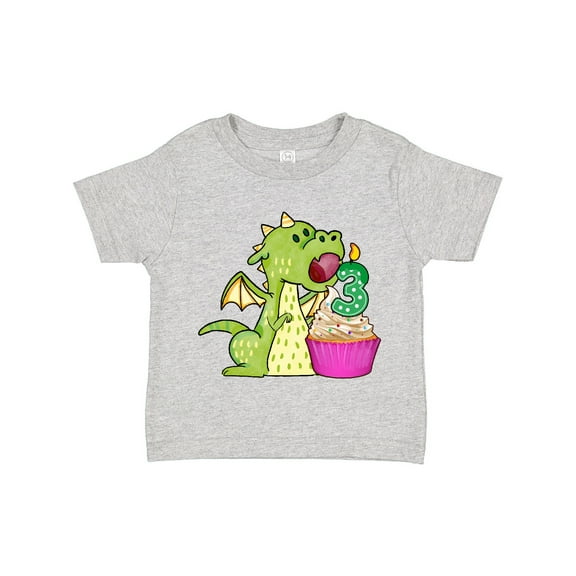 Inktastic Dragon Cupcake 3rd Birthday Boys or Girls Toddler T-Shirt