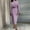 Purple, variant on asdoklhq Corduroy Dress Women Clothing Fashion Temperament Waist Closing foreign Solid Color Long Sleeve Round Neck Dress Black 3X