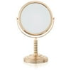 Danielle Creations Dual-Sided Studded Gold Swivel Vanity Make-Up Mirror, 5X Magnification