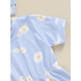 thumbnail image 5 of Newborn Baby Girl Summer Outfits Ribbed Knit Floral Short Sleeve Romper Bodysuit with Bow Headband Set 3 6 9 12 18 Months Cute Clothes, 5 of 7