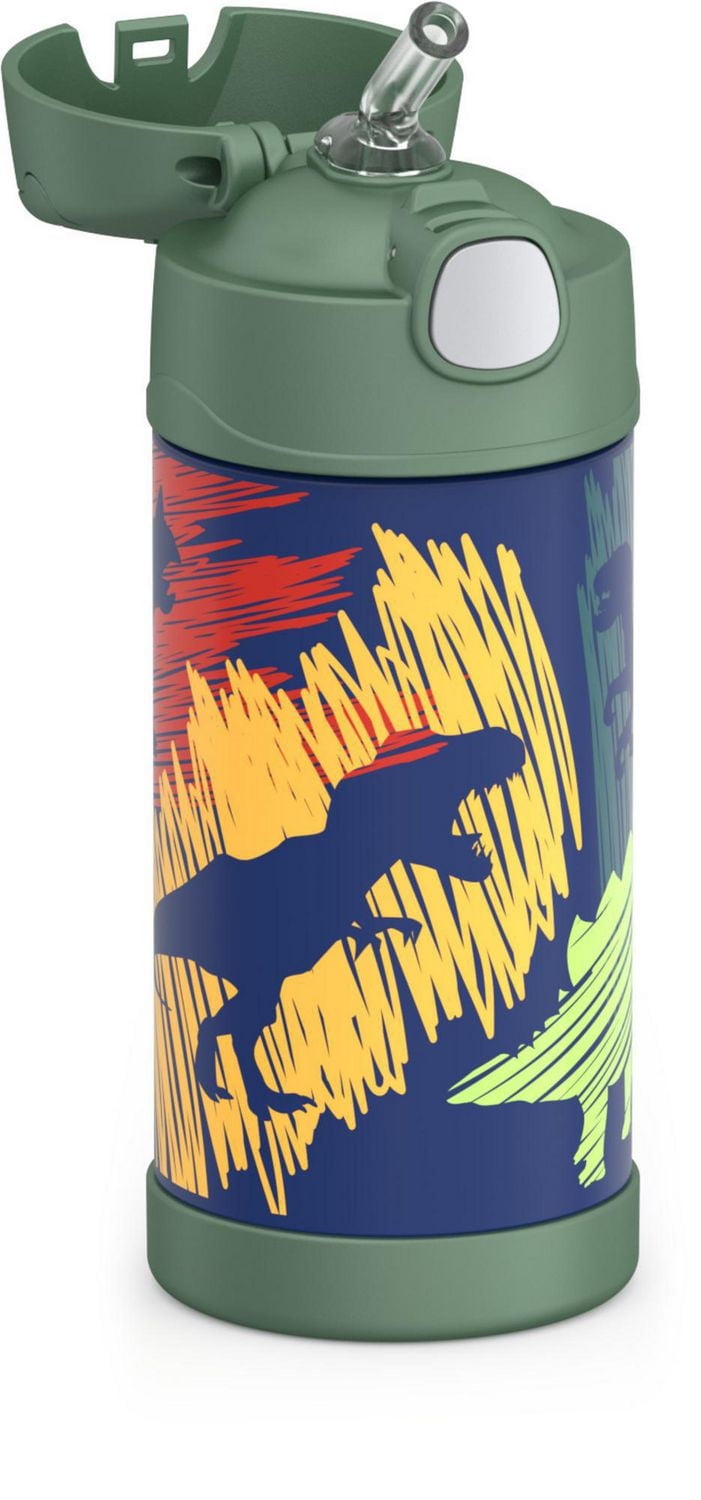 Thermos Funtainer 12 Oz Vacuum Insulated Straw Bottle, Dinosaurs
