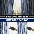 thumbnail image 2 of DriftAway Paint Brush Watercolor Ink Stripe Pattern Lined Window Curtain Grommet 2 Panels 84"L x 52"W Navy Blue, 2 of 7