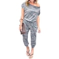 thumbnail image 1 of Mono de Mujer PRETTYGARDEN con Hombros Descubiertos Gris Talla S, 1 of 5