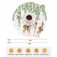 thumbnail image 6 of 13 Inch Round Placemats Set of 4, Spring Botanical Non Slip Heat Insulation PP Table Mats, Watercolor Leaves Deers Birds Country Washable Place Mats for Kitchen Dining Party Table Decor, 6 of 7